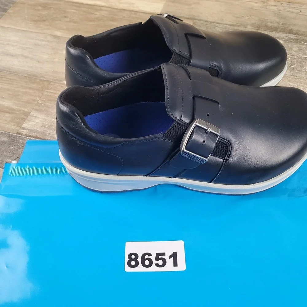 Birkenstock Caris Pro Womens Shoes Sz 5 Navy Leather Adjustable Buckle Casual